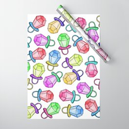 Retro 80's 90's Neon Colorful Ring Candy Pop Wrapping Paper