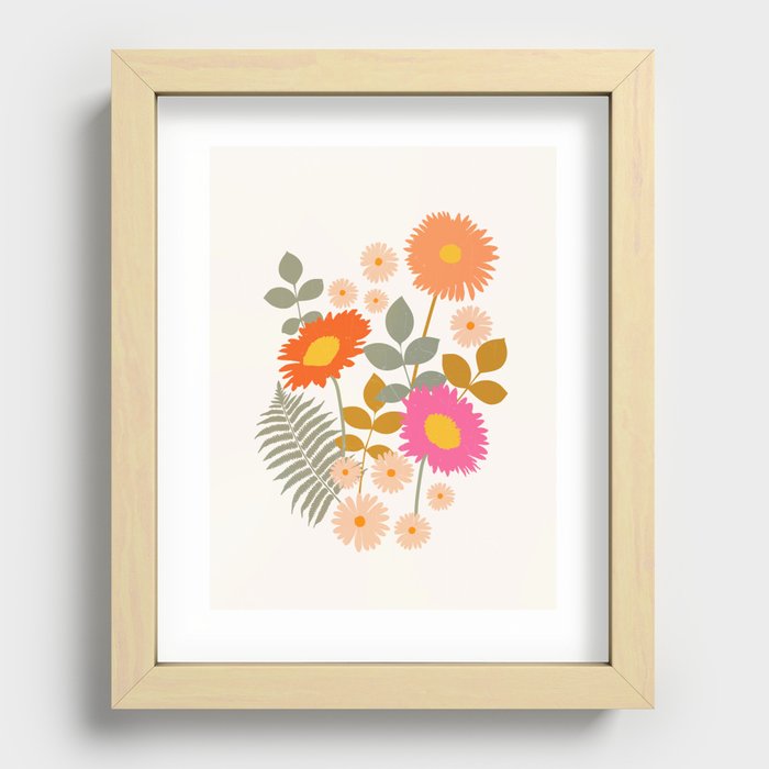 Summer Flower Bouquet Recessed Framed Print
