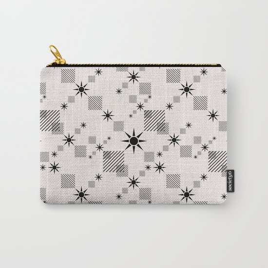 Abstract black pattern on a cream background Carry-All Pouch