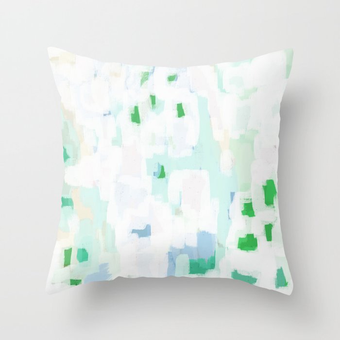 Sevli - abstract painting minimal art trendy colors dorm college home decor canvas wall art Throw Pillow