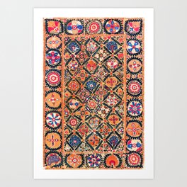 Kermina Suzani Southwest Uzbekistan Embroidery Print Art Print