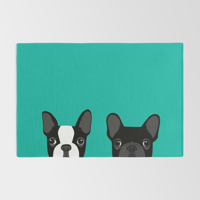 Boston Terrier and French Bulldog Rug by Anne Was Here