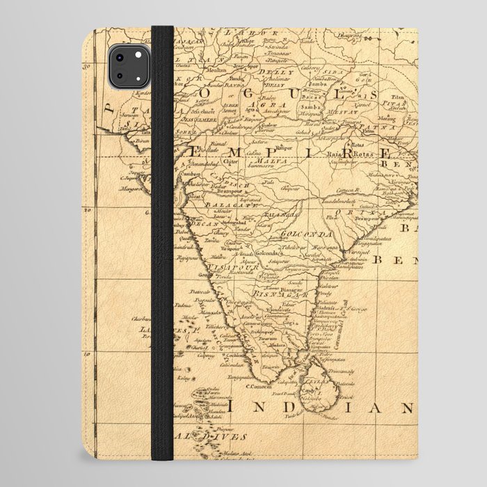 This vintage map of India and Southeast Asia was designed in 1750.  iPad Folio Case