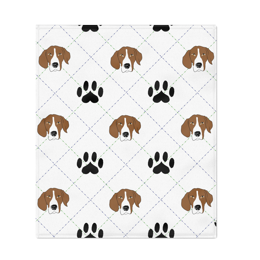 Hound Dog Paw Print Pattern Throw Blanket by sonnefaunart