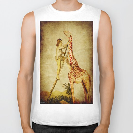 le petit garçon et la girafe Biker Tank