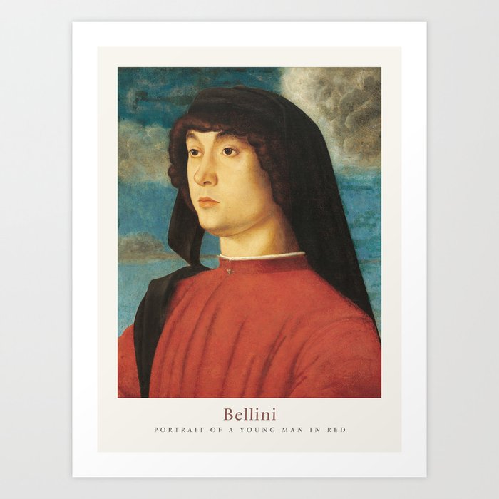 Giovanni Bellini Portrait Young Man Red 1490 Exhibition Print Art Print