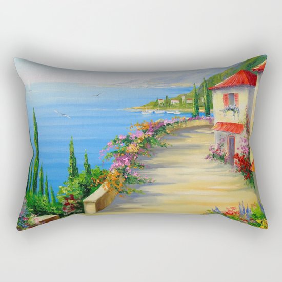 The town by the sea Rectangular Pillow