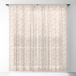 Cute Valentines Day Heart Pattern Lover Sheer Curtain