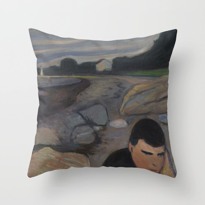 Melancholy 1892 Edvard Munch Throw Pillow