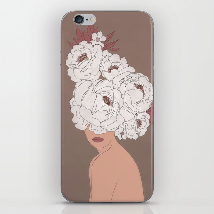 Woman with Peonies iPhone Skin
