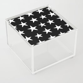 Star Pattern White On Black Acrylic Box