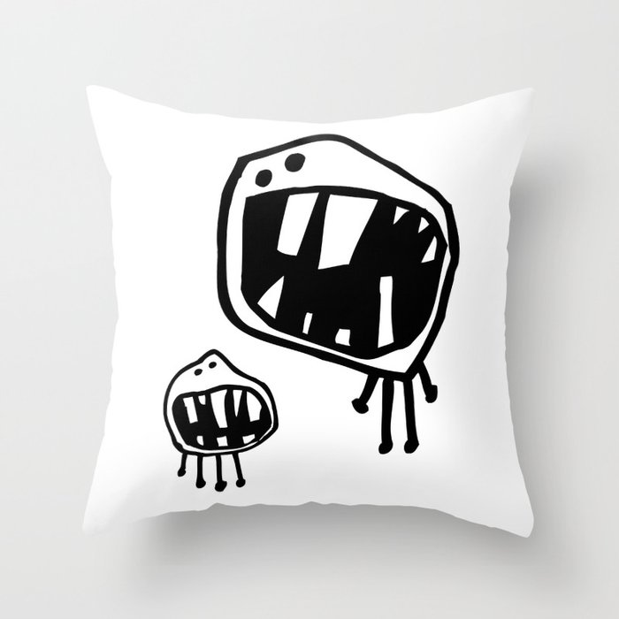 Teeth Monster Design II Throw Pillow