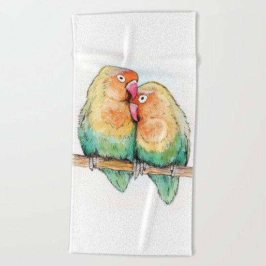love birds Beach Towel