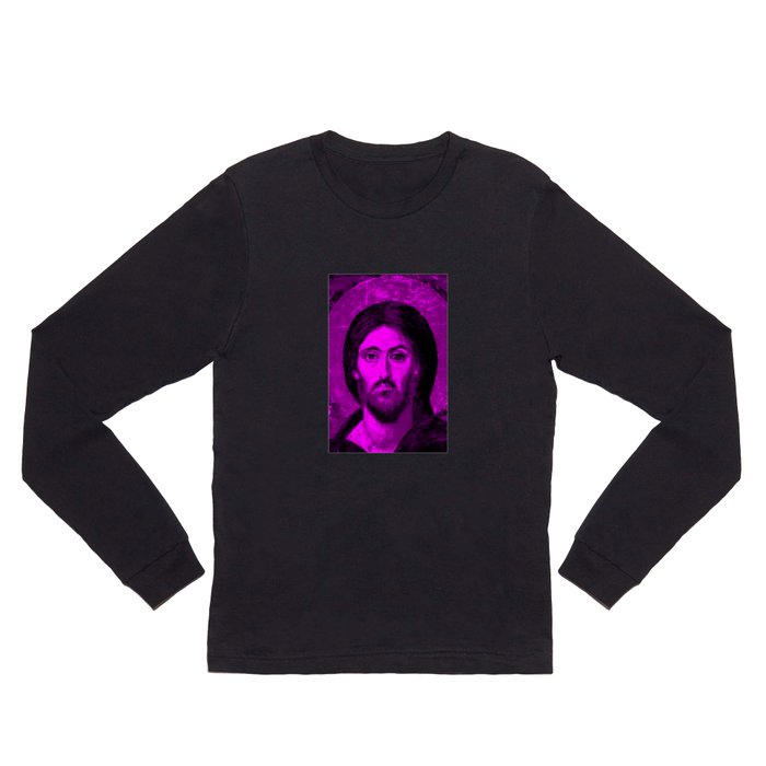 Jesus Icon Purple Long Sleeve T Shirt