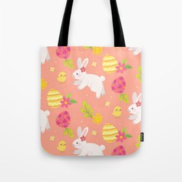 Happy Easter Chicken And Rabbit Collection Tote Bag