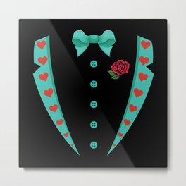 Valentines Costume Tie Hearts Day Valentines Day Metal Print