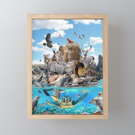 Ocean African Animal Animals Group Scene Framed Mini Art Print