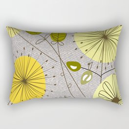 Mid-Century Modern Floral Rectangular Pillow