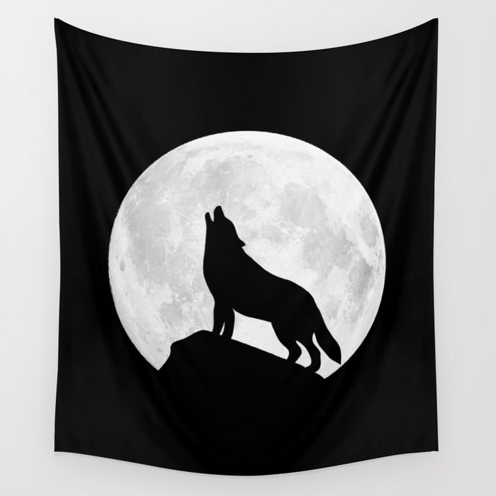 Howling Wolf - Moon Wall Tapestry