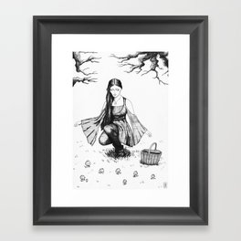 Gathering Mushrooms Framed Art Print