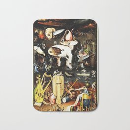 Bosch Garden Of Earthly Delights Panel 3 - Hell Bath Mat | Delights, Medieval, Hell, Demons, Revelations, Man, Eden, Creation, Curated, Art 