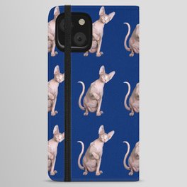Elegant Sleek and Curious Sphynx Cat iPhone Wallet Case