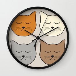 Quiet Cats Wall Clock