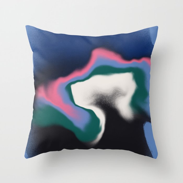 Blue and pink separation swirl abstract Throw Pillow