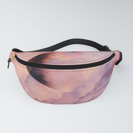 Majestic Moon in stormy Rainbow Sky  Fanny Pack