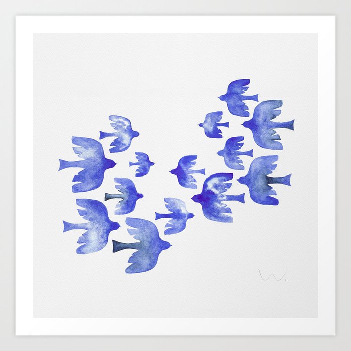 Flight_blue Art Print