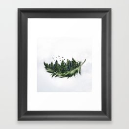 Earth Feather • Green Feather I Framed Art Print