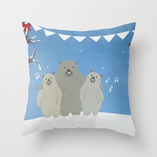 Winter Bears Throw Pillow