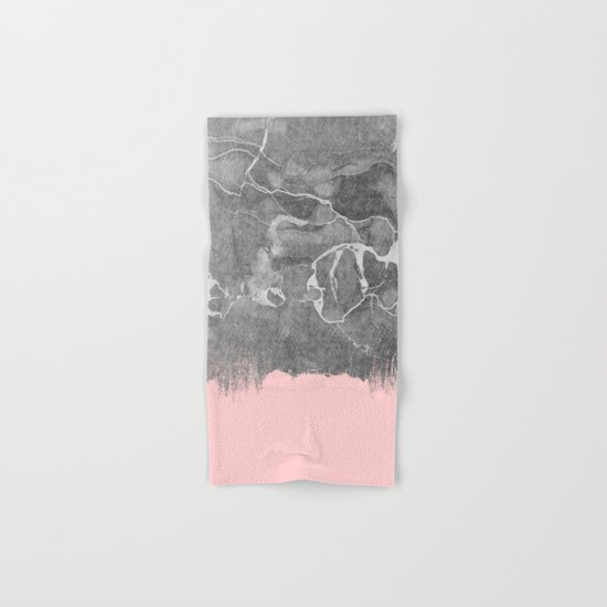 Crayon Marble with Pink Hand & Bath Towel