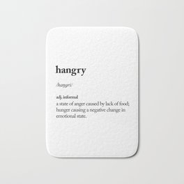 Hangry black and white contemporary minimalism typography design home wall decor bedroom Bath Mat