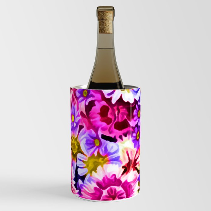 Flowers drawing in chalk style Wine Chiller