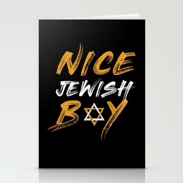 Nice Jewish Boy Jew Menorah Happy Hanukkah Stationery Cards