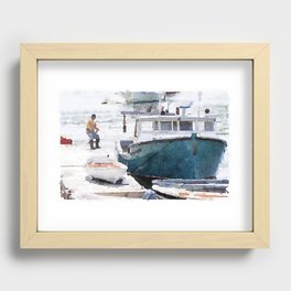 Lobster Boat Recessed Framed Print