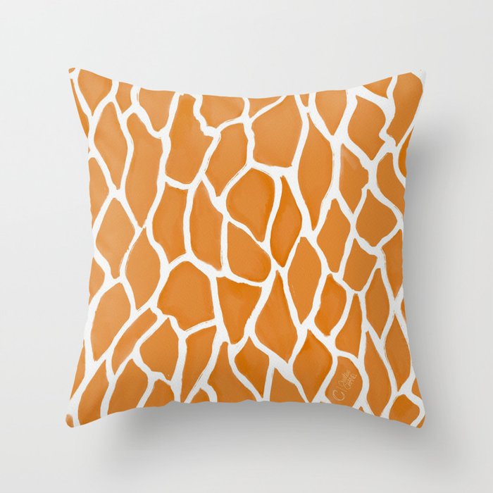 Bark Texture Orange Throw Pillow