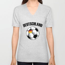 Deutschland Football - Germany Soccer Ball V Neck T Shirt