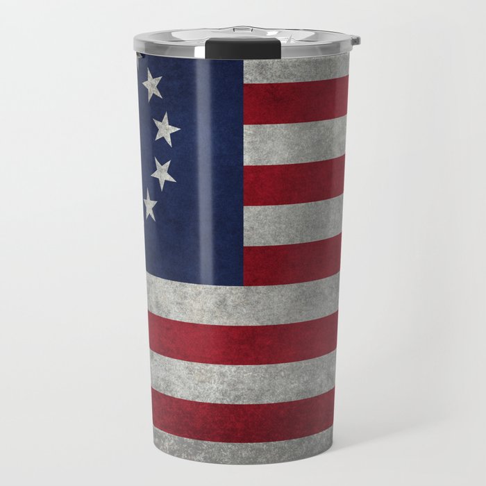 Betsy Ross flag, distressed grungy Travel Mug