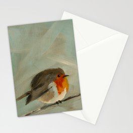 Robin On A Stick Stationery Cards
