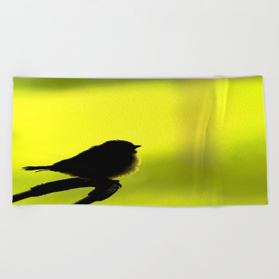 Baby Bird In Early Summer Beach Towel
