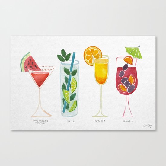 Summer Cocktails Canvas Print