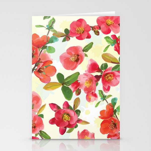 Japanese Quince Branches In Blossom Stationery Cards