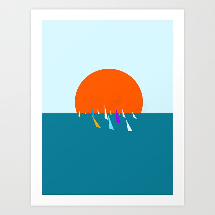 Minimal regatta in the sun Art Print