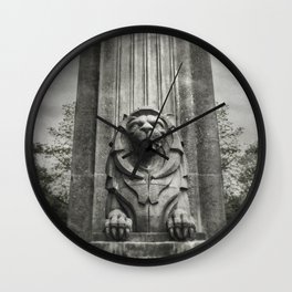 Vancouver Raincity Series - Lion at the Gate - Black and White Wall Clock