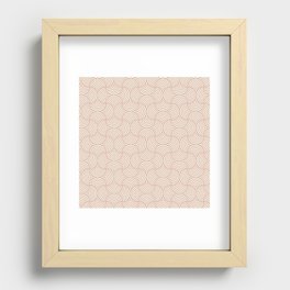 Geometric Oval - Rose Tan on Alabaster White Recessed Framed Print
