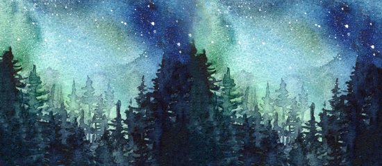 Galaxy Watercolor Aurora Borealis Painting Coffee Mug By Olechka