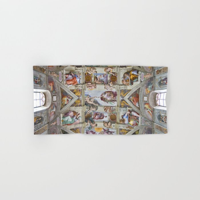 Michelangelo Sistine Chapel Ceiling Hand Bath Towel By