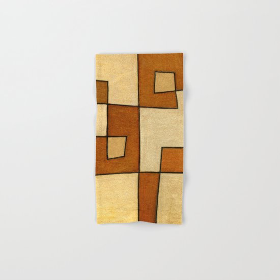 Protoglifo 01 'brown yell' Hand & Bath Towel